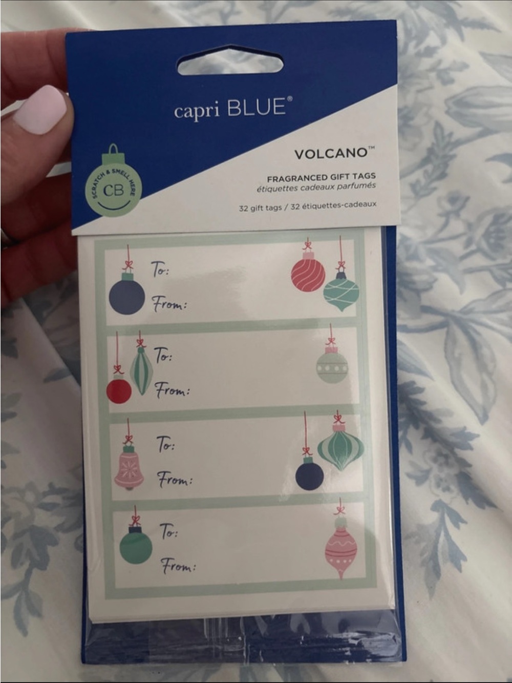 capri BLUE Volcano Scented Gift Tags in Green & Pink